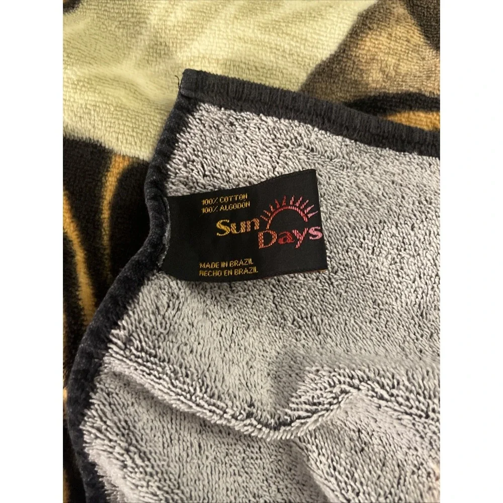 Beach Towel Sun Days 100% Cotton JC Penney Made in Brazil‎ Tigers